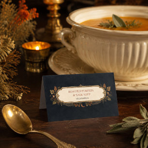Custom Victorian Samhain Botanical Food Label Place Card