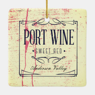Custom vineyard port wine Christmas ornament