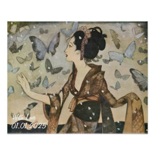 Custom Vintage Aesthetic Japan Kimono illustration Photo Print