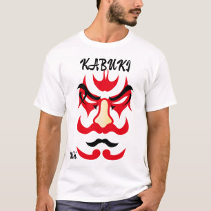 Custom Vintage Aesthetic Japanese Kabuki Art Red T-Shirt