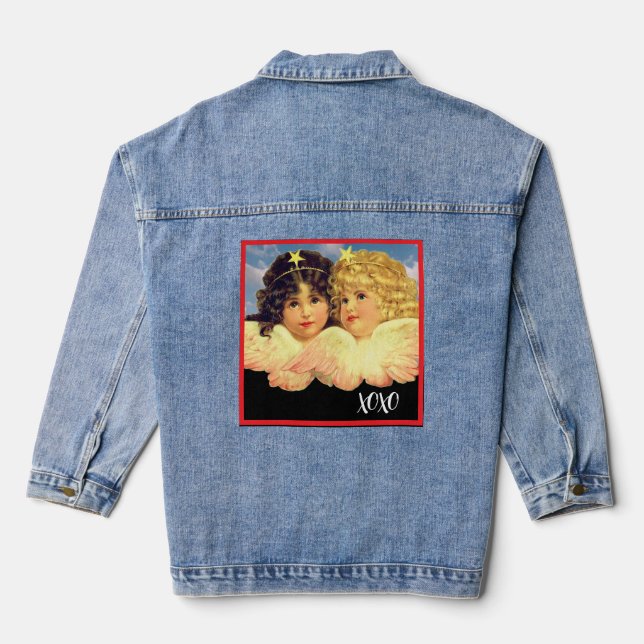 CUSTOM VINTAGE ANGELS DENIM JACKET (Back)