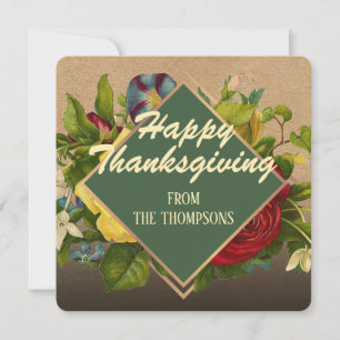 Custom Vintage Antique Holiday Seasons Greetings Card