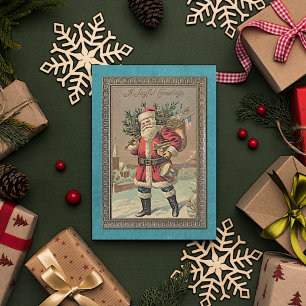 Custom Vintage Antique Holiday Seasons Greetings Card