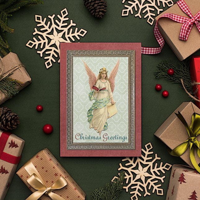 Custom Vintage Antique Holiday Seasons Greetings Postcard (Creator Uploaded)