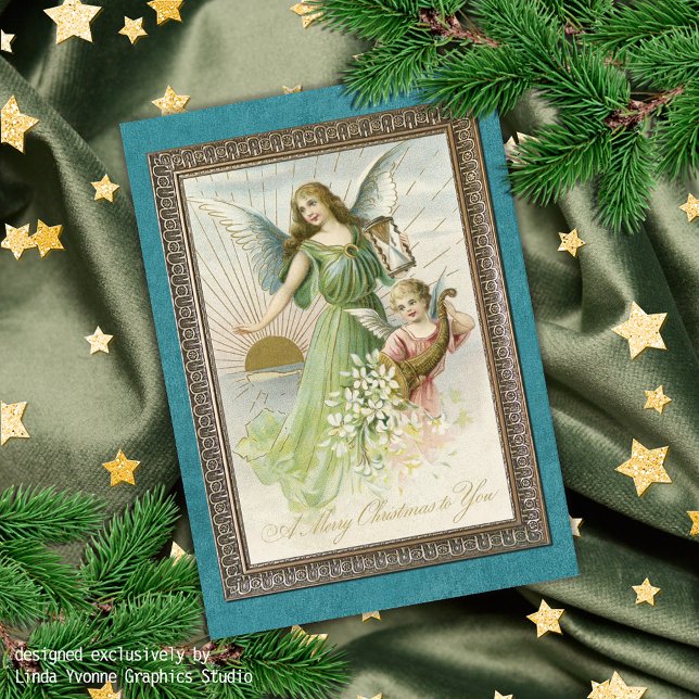 Custom Vintage Antique Seasons Greetings Holiday Card (Creator Uploaded)