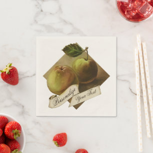 Custom Vintage Apples Retro Fruit Old School Napkin