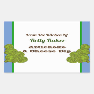 Custom Vintage Artichoke Dip or Recipe Rectangular Sticker