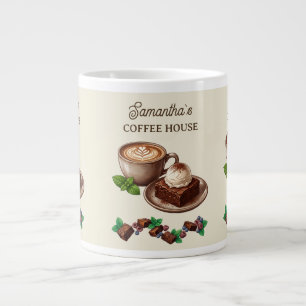 Custom Vintage Bakery Merch Brownie Art Large Coffee Mug