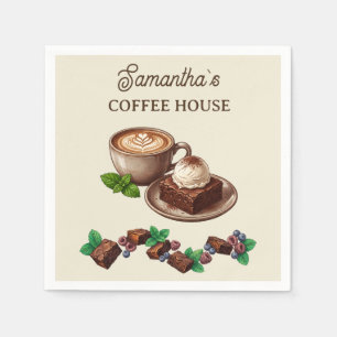 Custom Vintage Bakery Merch Brownie Art Napkin
