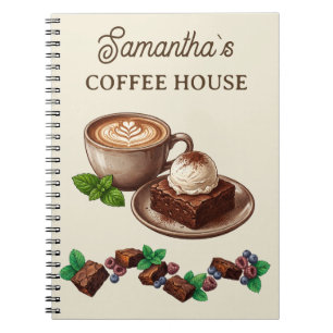 Custom Vintage Bakery Merch Brownie Art Notebook