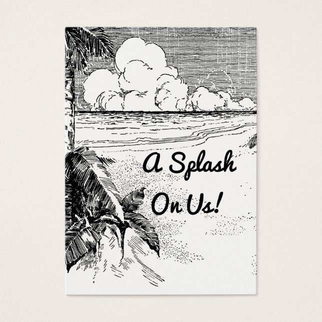 Custom Vintage Beach Theme Event Free Drink Ticket (Front)