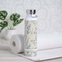 Custom Vintage Blue Wildflower French Toile