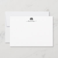 Custom Vintage Botanic Tree Note Card