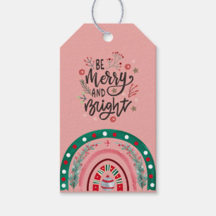 Custom Vintage Colourful Retro Christmas Rainbow Gift Tags