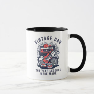 Custom Vintage Dad Legend Year Retro Cassette Mug