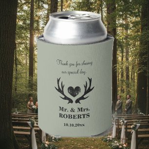 Custom vintage deer antler wedding can coolers