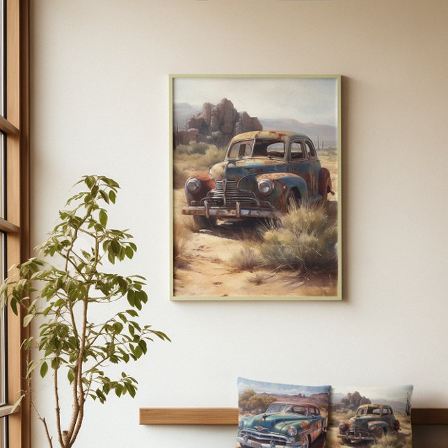 Custom Vintage Desert Car Rustic Painting Canvas Print (Creator Uploaded)