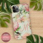 Custom Vintage Dusty Pink Floral Rose Pattern iPhone 11Pro Max Case<br><div class="desc">Contemporary pastel pink, sage and mint green, teal and light blue, coral red and pale orange coloured rose flower pattern. With room to personalise or customise with a monogram or initial of your choice. Beautiful, modern, and cool cover for the trend-savvy and art-loving hip trendsetter, artsy motif lover who wants...</div>