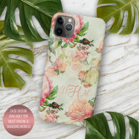 Custom Vintage Dusty Pink Floral Roses Pattern