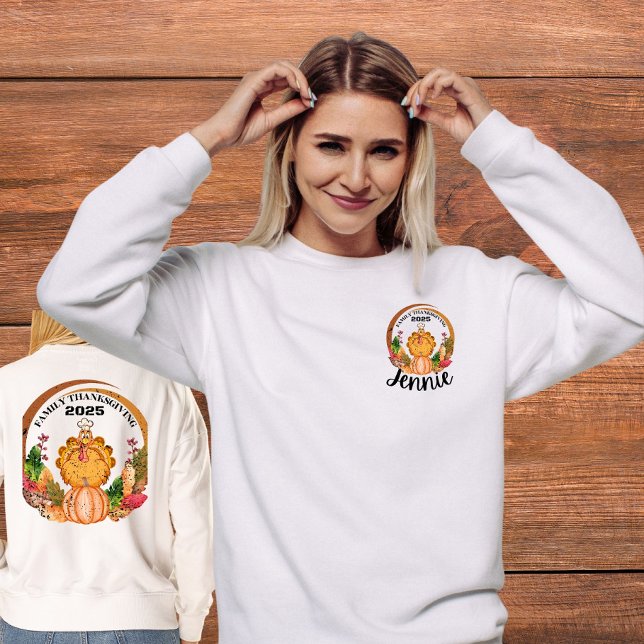 Custom Vintage Family Thanksgiving Turkey Sweatshirt (Creator Uploaded)