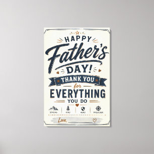 Custom Vintage Father’s Day Appreciation Gift Canvas Print
