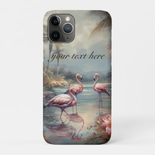 Custom Vintage Flamingo Tropical Lagoon Art Case-Mate iPhone Case