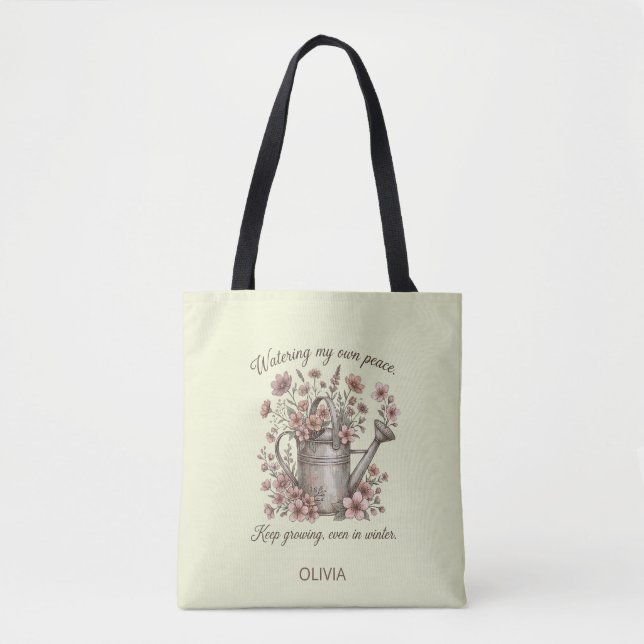 Custom Vintage Floral Botanical Tote Bag (Front)