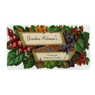 Custom Vintage Floral Canning Jar, Craft Label