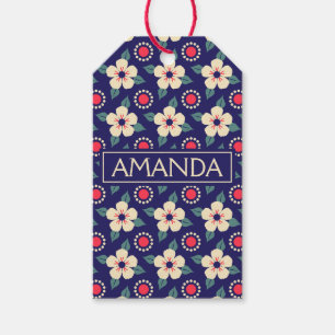 Custom Vintage Floral Gift Tag with Name 