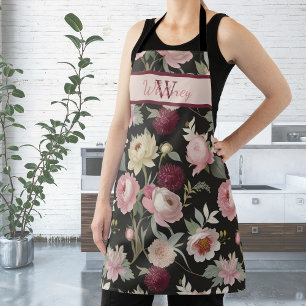 Custom Vintage Floral Mary Delany-Inspired Elegant Apron
