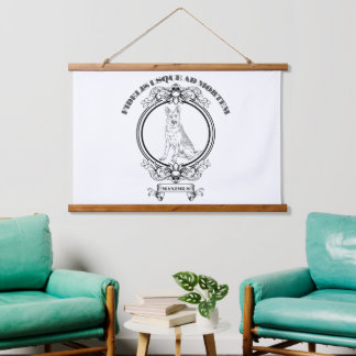 Custom Vintage German Shepherd Crest - Dark Academ Hanging Tapestry