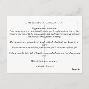 Custom Vintage Granddaughter Photo Birthday Card