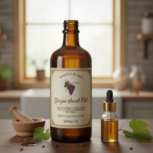 Custom Vintage Grape Seed Oil Label