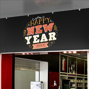 Custom Vintage Happy New Year Eve Design Unique Banner