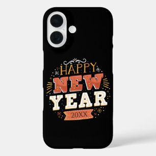 Custom Vintage Happy New Year Eve Design Unique iPhone 16 Case