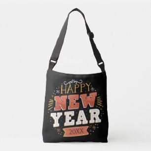 Custom Vintage Happy New Year Eve Design Unique Crossbody Bag