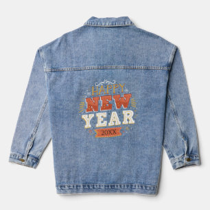 Custom Vintage Happy New Year Eve Design Unique Denim Jacket