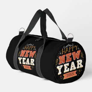 Custom Vintage Happy New Year Eve Design Unique Duffle Bag