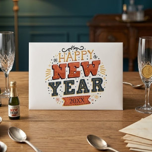 Custom Vintage Happy New Year Eve Design Unique Envelope