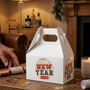 Custom Vintage Happy New Year Eve Design Unique Favour Box