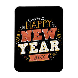 Custom Vintage Happy New Year Eve Design Unique Magnet