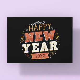 Custom Vintage Happy New Year Eve Design Unique Postcard