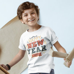 Custom Vintage Happy New Year Eve Design Unique T-Shirt
