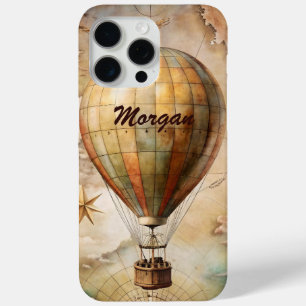 Custom Vintage Hot Air Balloon Antique Travel iPhone 15 Pro Max Case