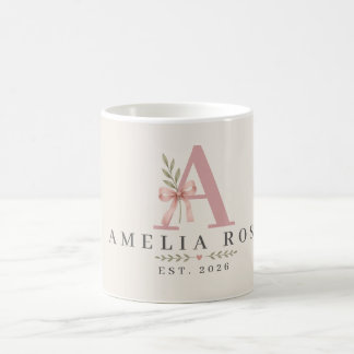 Custom vintage initial coffee mug
