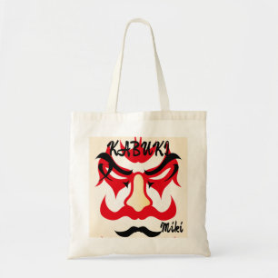 Custom Vintage Japanese Kabuki Aesthetic Funny Red Tote Bag
