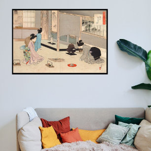 Custom Vintage Japanese Tea Ceremony Art 6 Canvas Print