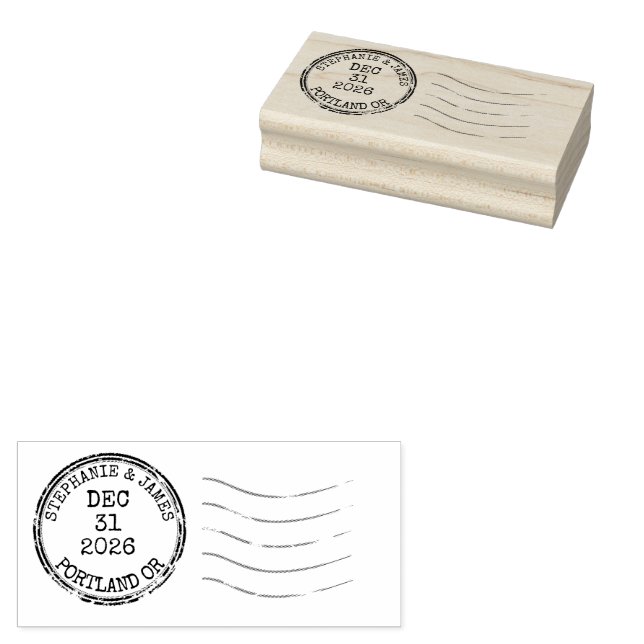 Custom Vintage Letter Postmark Rubber Stamp (Stamped)