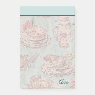 Custom vintage painting Rustic kitchen Blue Post-it Notes