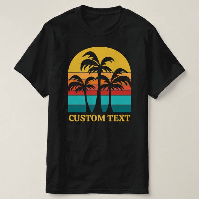 Custom Vintage Palm Trees T-Shirt (Design Front)